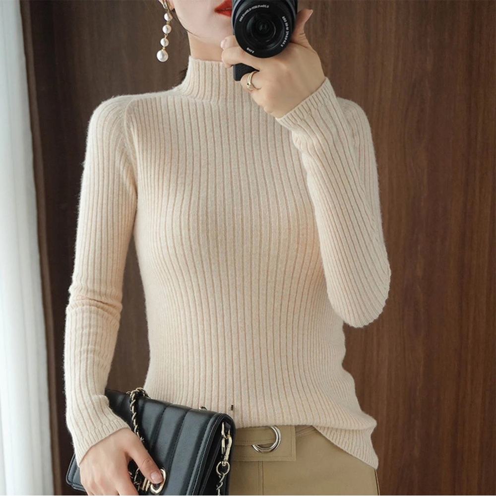 CLUB MONACO RIBBED MOCKNECK COTTON CASHMERE BLEND